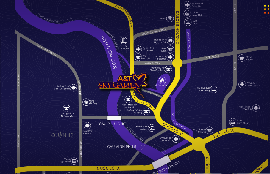 Vị trí dự án at sky garden Thuận An _ Bình Dương