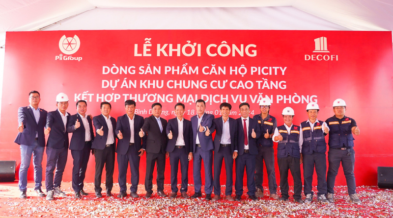 Đại diện đơn vị phát triển dự án cùng tổng thầu và các đối tác tại lễ khởi công dòng sản phẩm căn hộ Picity