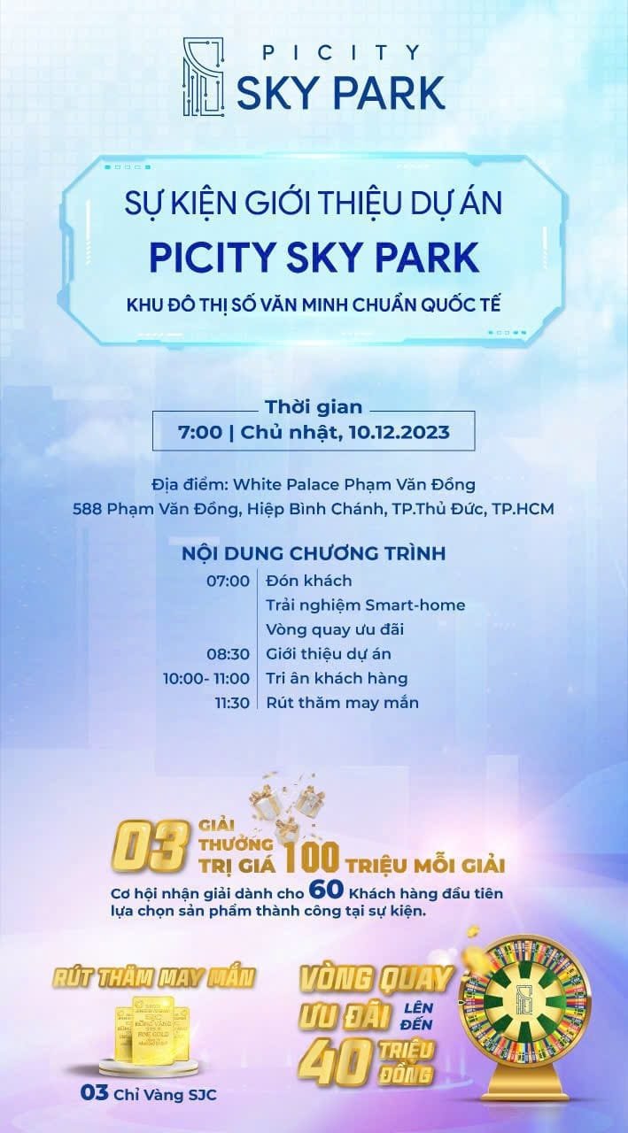 Thiệp mời tham gia sự kiện picity sky park