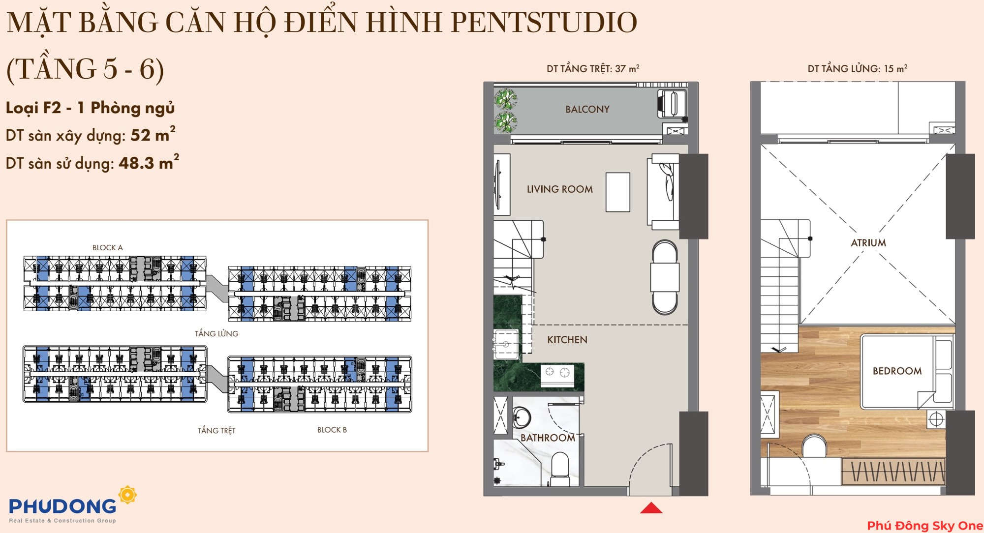 Layout căn hộ phú đông sky one