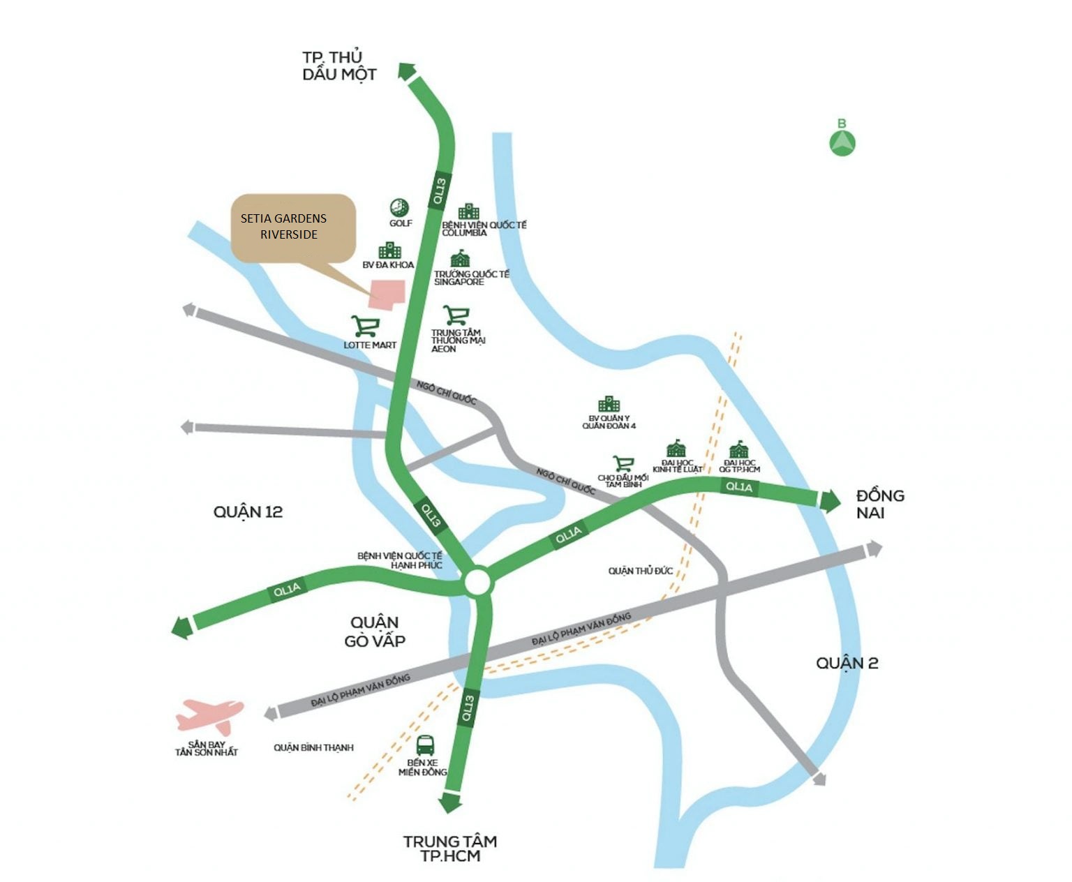 vị trí Setia Gardens Residences thuận an