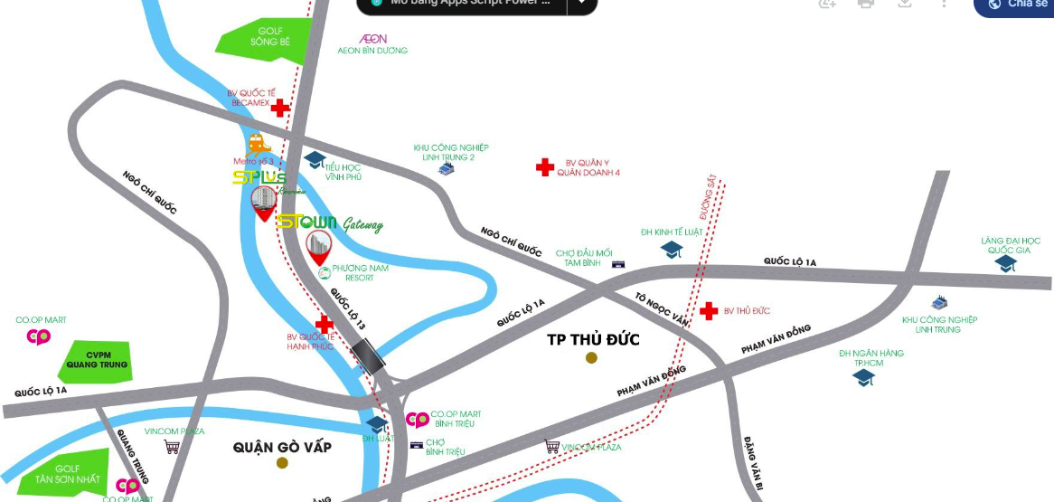Vị trí dự án stown gateway thuận an
