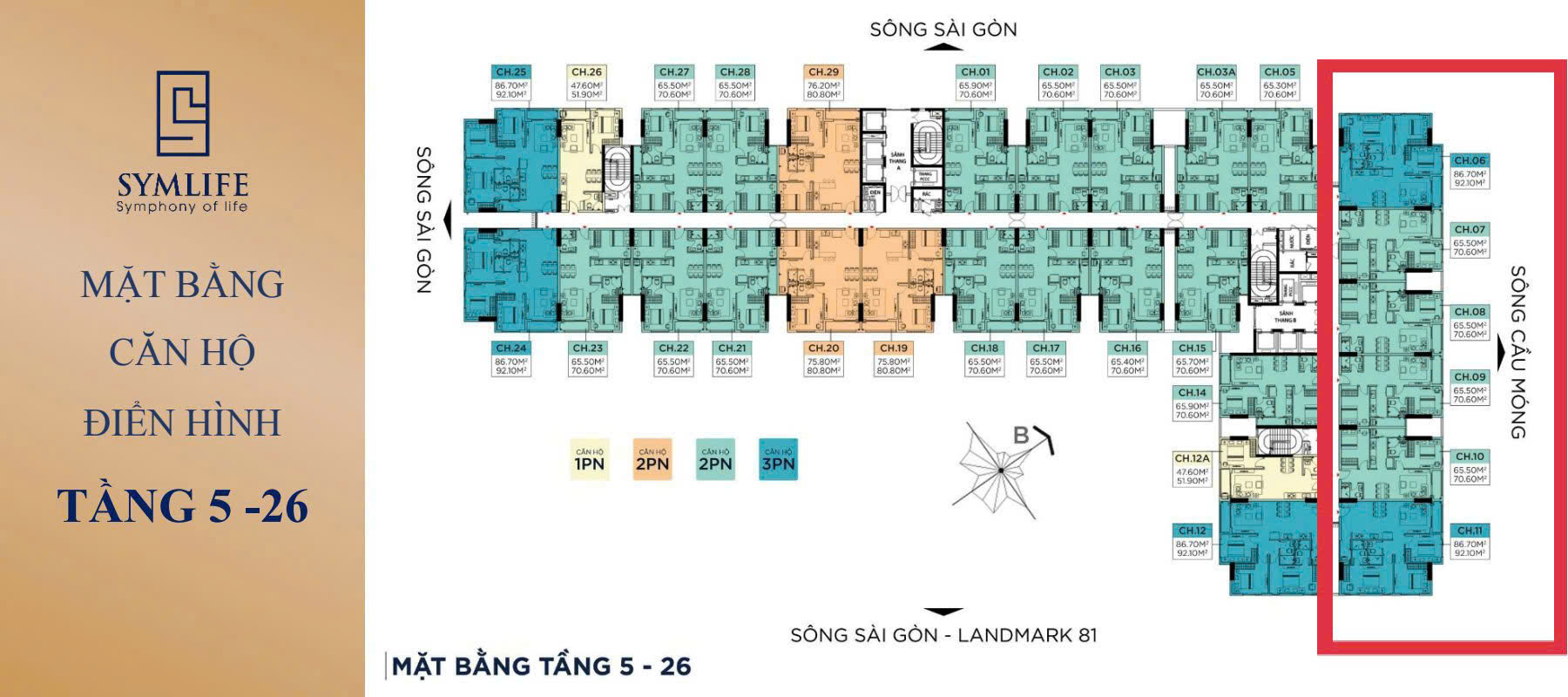 Phân Tích Mặt Bằng Căn Hộ Symlife Thuận An 3 Cac ma can View Dong Bac