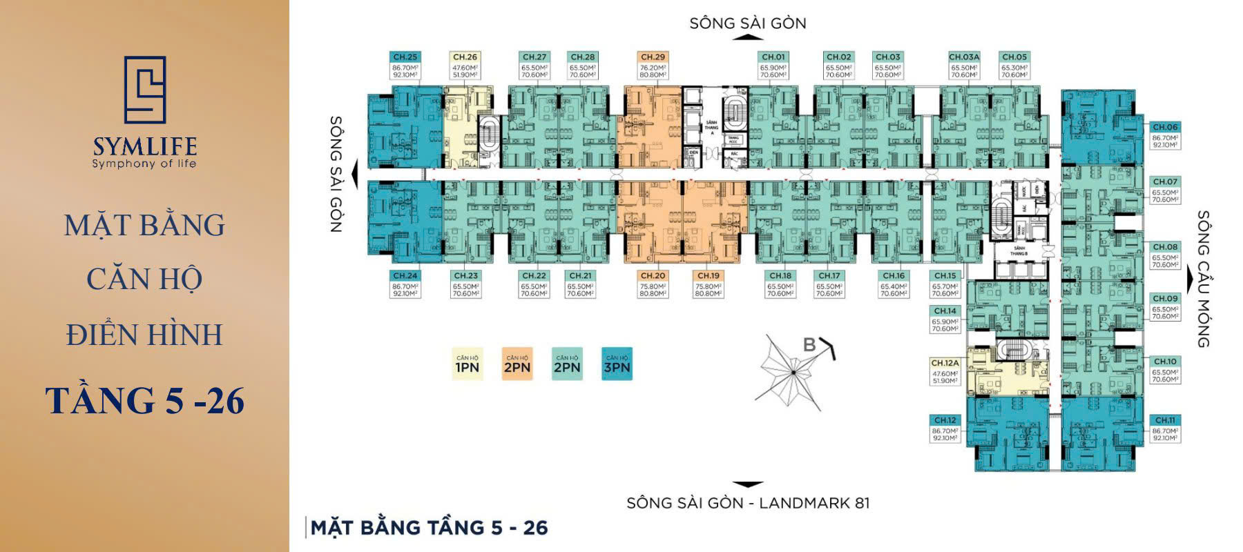 Symlife Thuận An 21 Mat bang tang dien hinh Can Ho Symlife